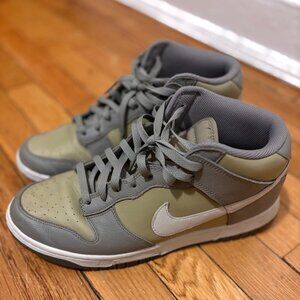Nike hi tops White swoosh Khaki Gray US 10